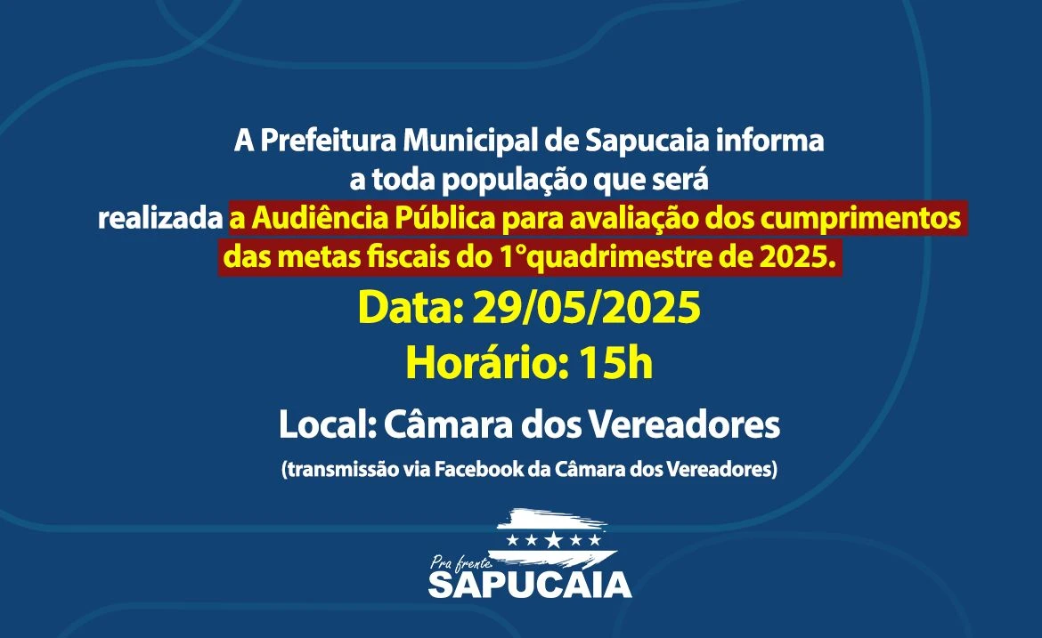 Audiência Público para avaliação dos Cumprimentos das metas fiscais do 1º quadrimestre de 2025.